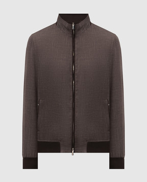 Enrico Mandelli Brown wool, silk and linen jacket 3T501B6020