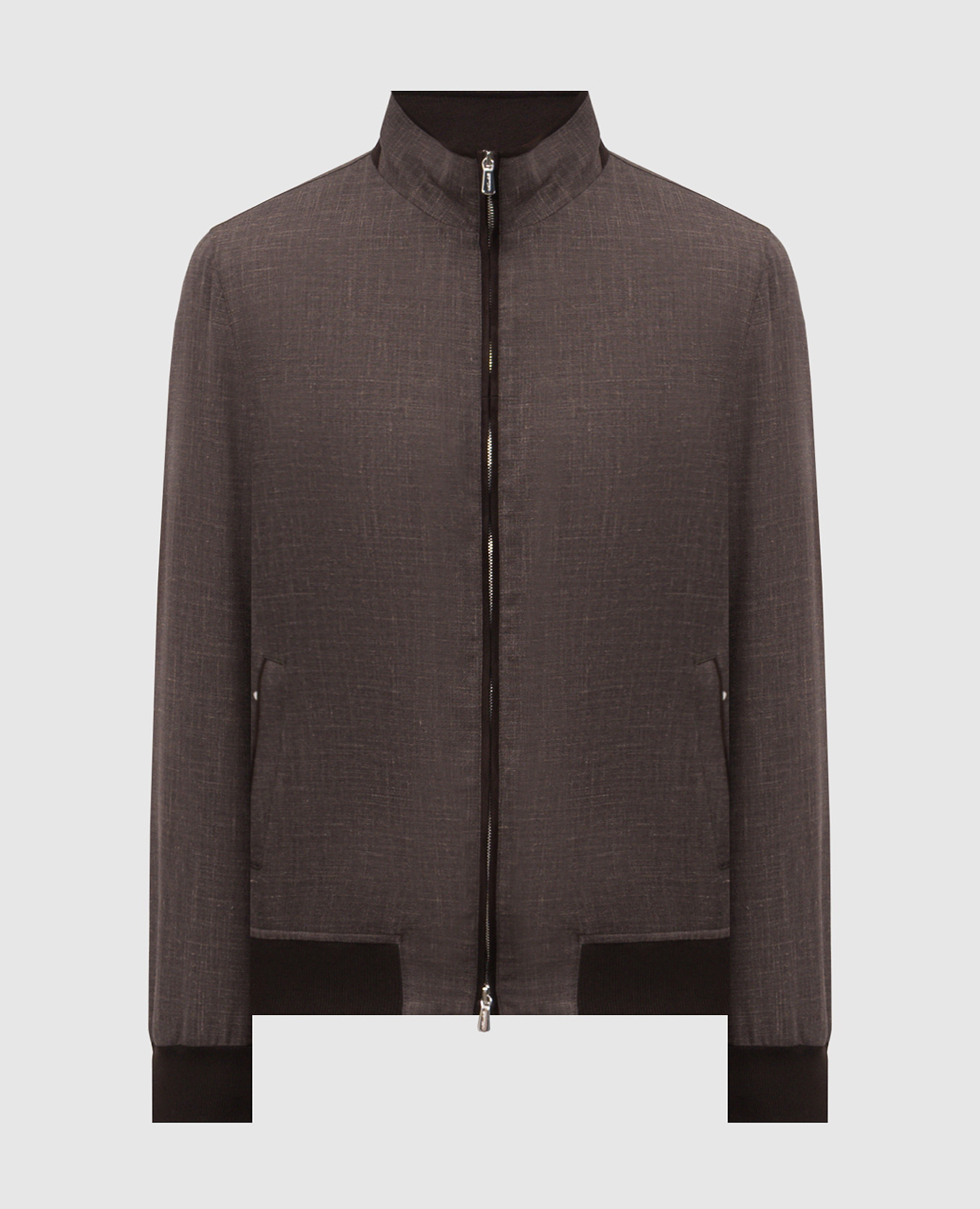 Brown wool, silk and linen jacket