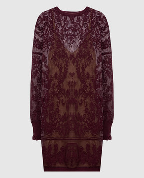 Twinset Burgundy dress with a pattern 262TF3030