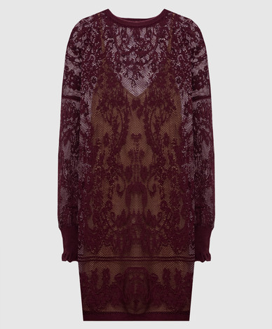 Robe bordeaux à motifs
