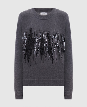 Peserico Gray alpaca wool sweater A99835F07RL9100