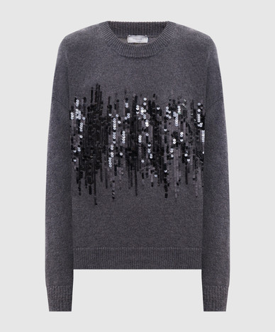 Gray alpaca wool sweater