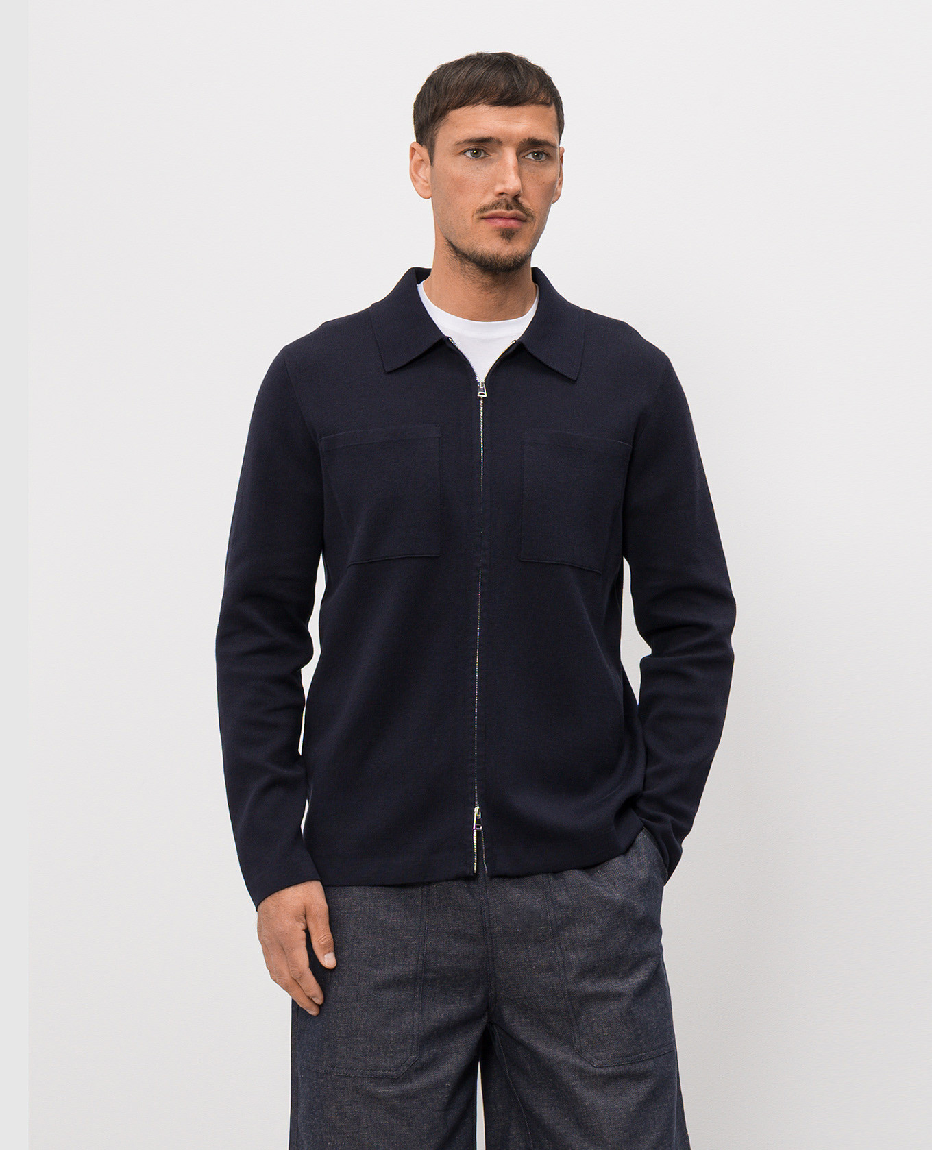 Blue cardigan with silk Cashmere&Whiskey 3