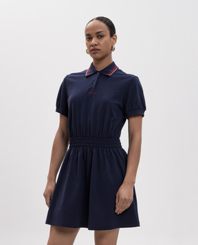 Versace Blue polo dress with logo embroidery 10259641A18688