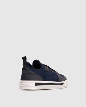 Stefano Ricci Blue combination sneakers with textured logo UV23G6704SNWYTS