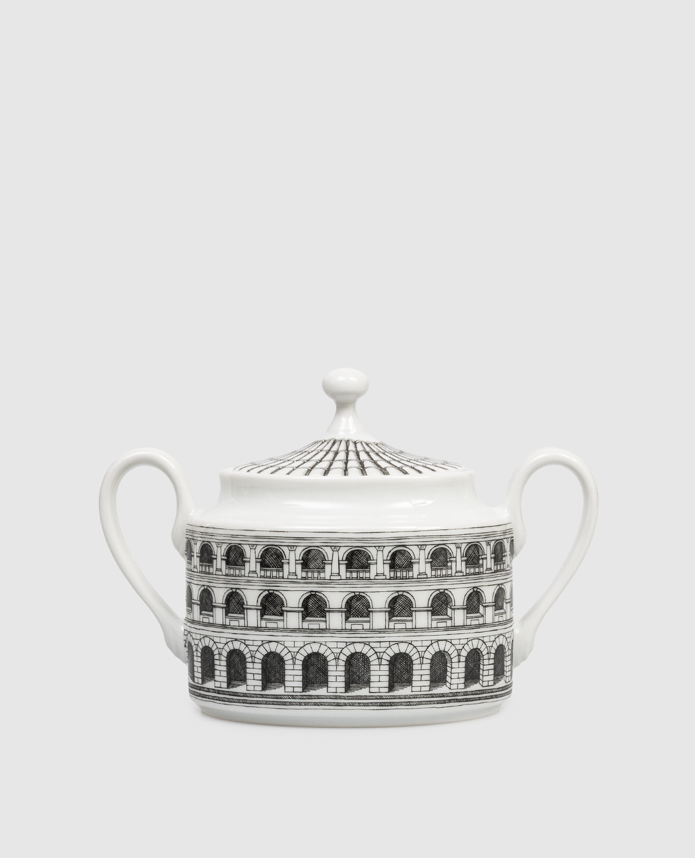 

White porcelain sugar bowl Architettura Fornasetti