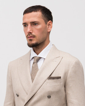 Pini Parma Khaki double-sided wool and cashmere pachet 60567301