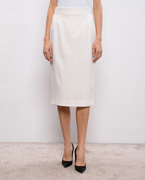 Dolce&Gabbana Ivory wool pencil skirt F4CJGTFUBGC