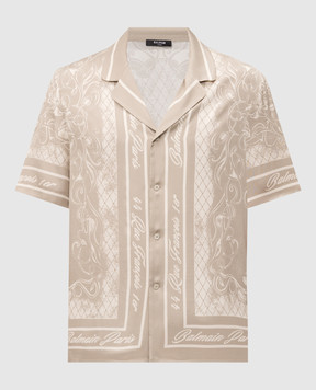 Balmain Beige Foulard shirt with print HH1HN130VJ04