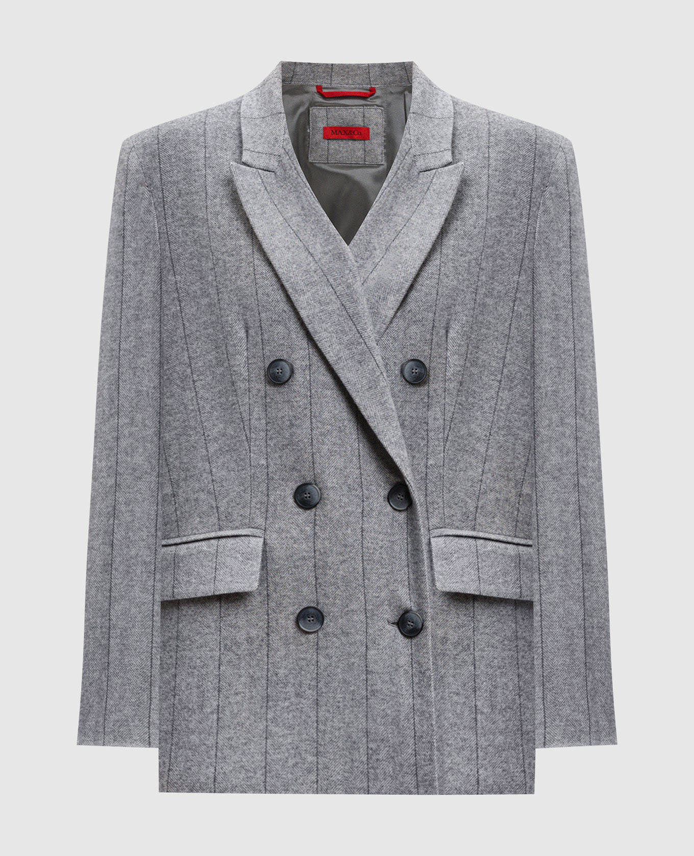 

IAMES grey double-breasted jacket with wool Max & Co