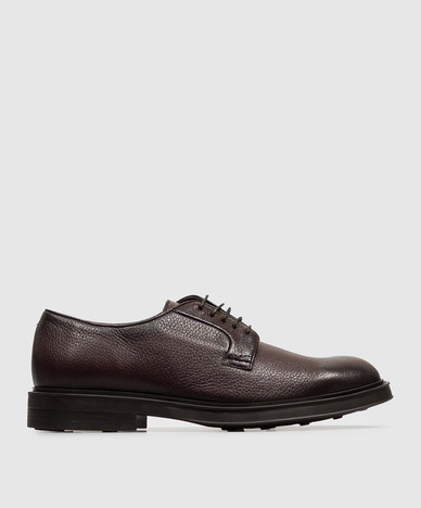 Scarpe derby in pelle bordeaux con effetto sfumato