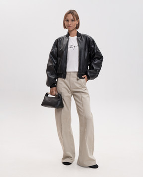 Maison Margiela MM6 Black bomber jacket with embossed logo S52AM0358M35455