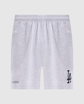 Sporty & Rich Dodgers Serif Grey Melange Shorts SH039714669GY03