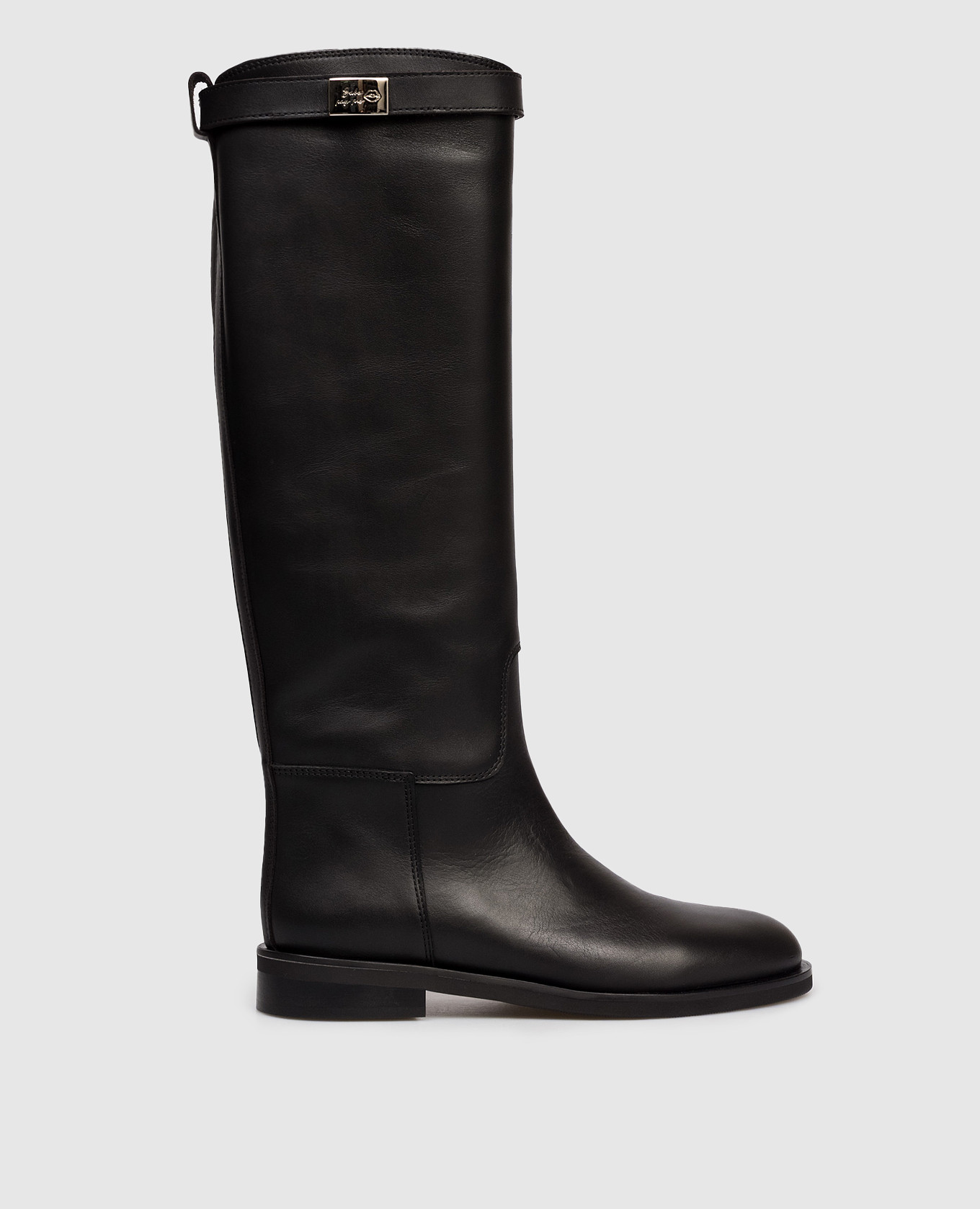 

Black leather boots with logo Babe Pay Pls