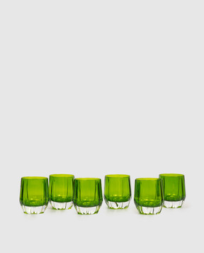 La Reine Set of green crystal glasses DIAMOND 6 pcs DOFDIAMOND