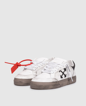 Off-White White Vulc Low Leather Sneakers with Vintage Effect OWIA288S26LEA002