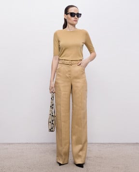 Gabriela Hearst Chryse brown cashmere and silk T-shirt 2269833A003