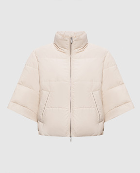 Peserico Beige down jacket with monil chain A2412203182