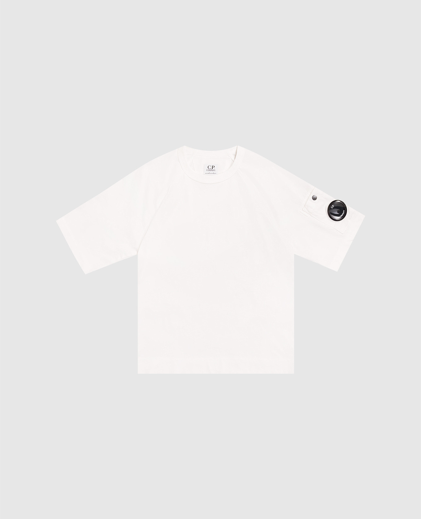 Children's white T-shirt with logo patch