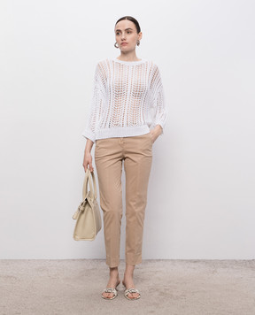 Peserico White openwork jumper M99250F0309182
