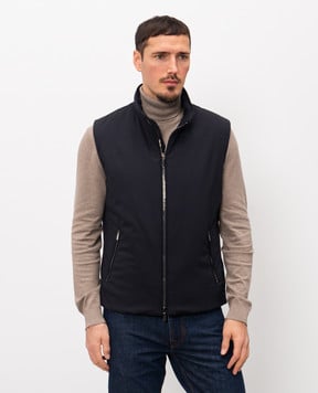 MooRER Blue SENIO wool vest SENIOWTP