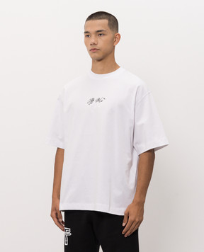 Off-White White T-shirt with logo embroidery 44MAA120F26J011