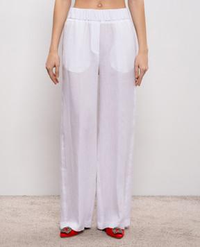 Peserico White linen pants P0412402600