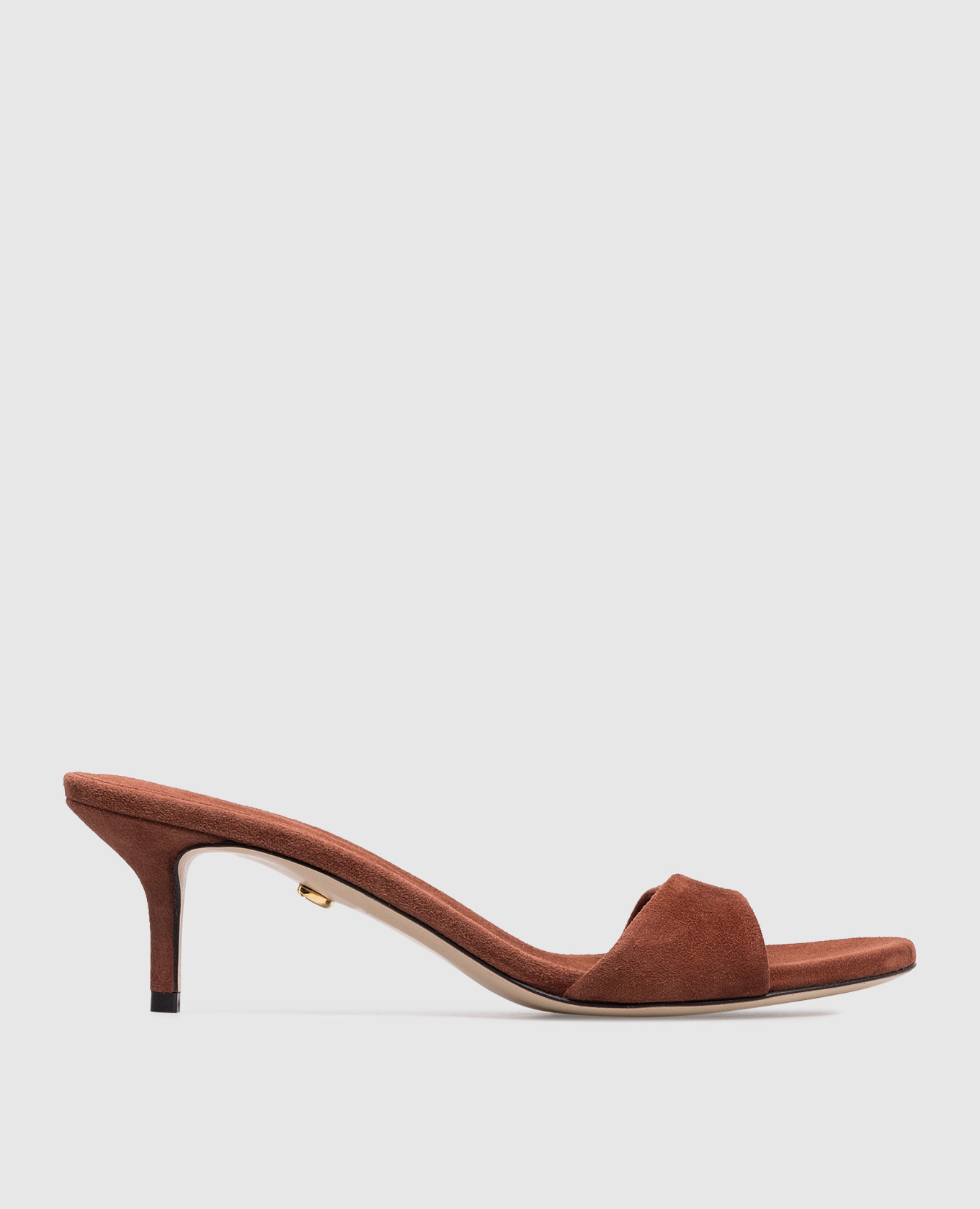 Brown suede mules