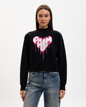 Palm Angels Black sweatshirt with logo print PWBA016G20FLE003