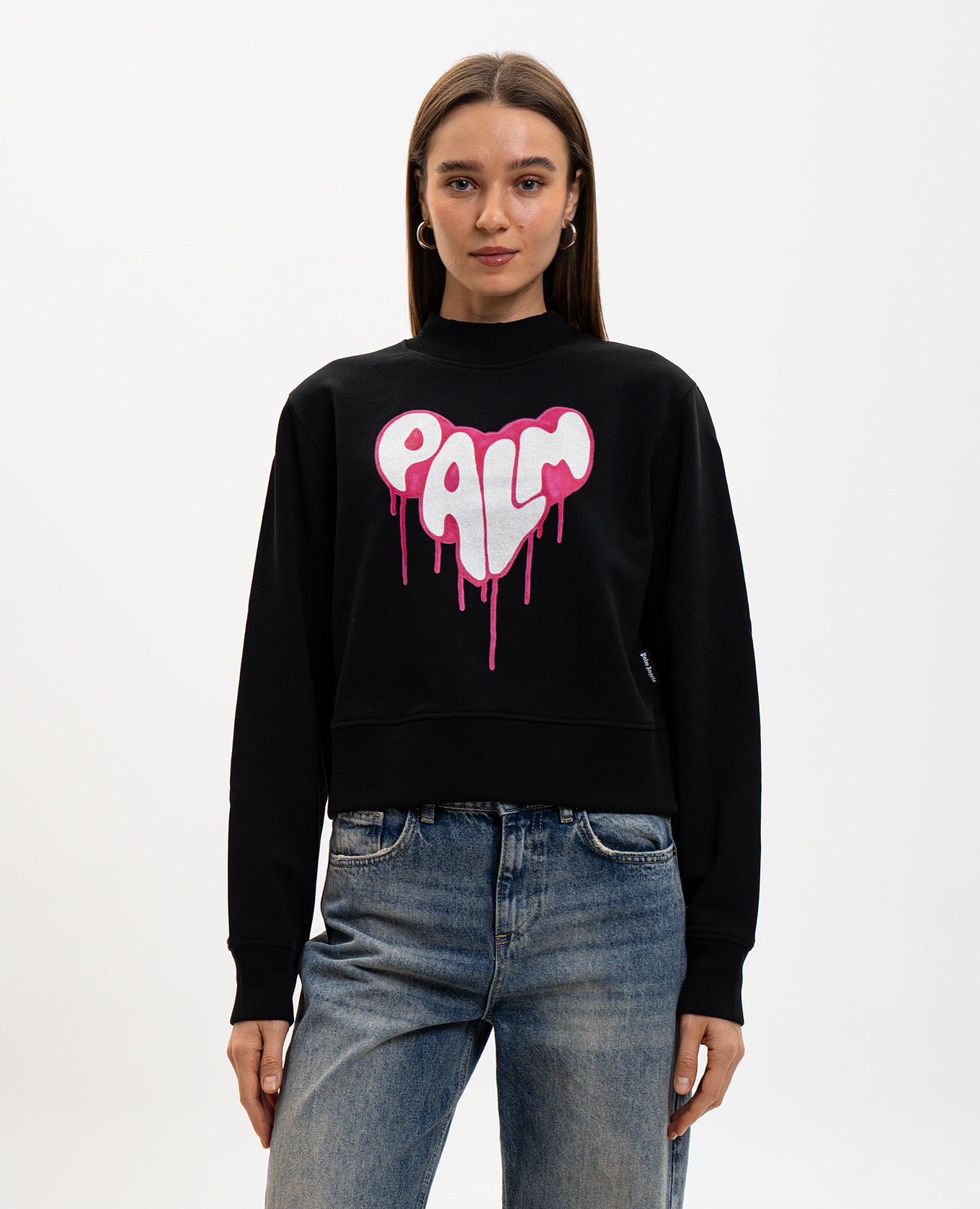 

Black sweatshirt with logo print Palm Angels