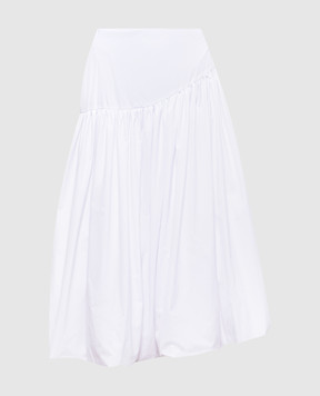 Calcaterra White midi skirt with drape S607