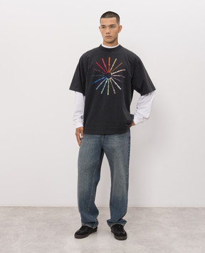 Alexander Wang Black T-shirt with crystals UCC3261927