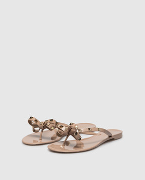 Valentino Beige Rockstud flip-flops 8W2S0552PVS