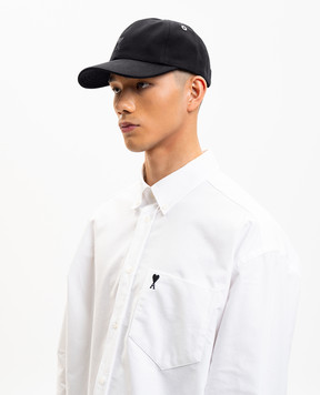 Ami Paris Black cap with embroidered emblem UCP265AW0041