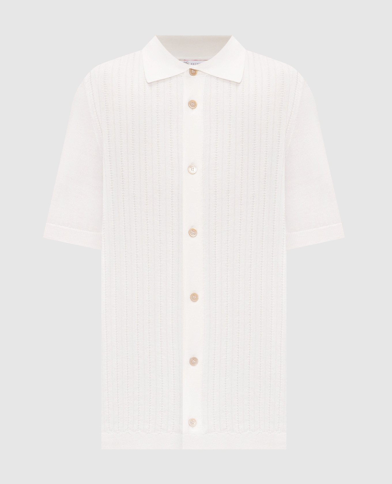 Ivory shirt with woven pattern