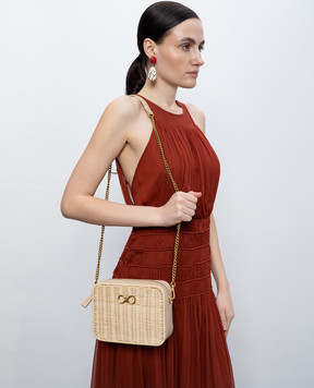 Twinset Beige woven crossbody bag 261TB7430