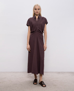 Brunello Cucinelli Purple linen dress with monil chain MH126A5426