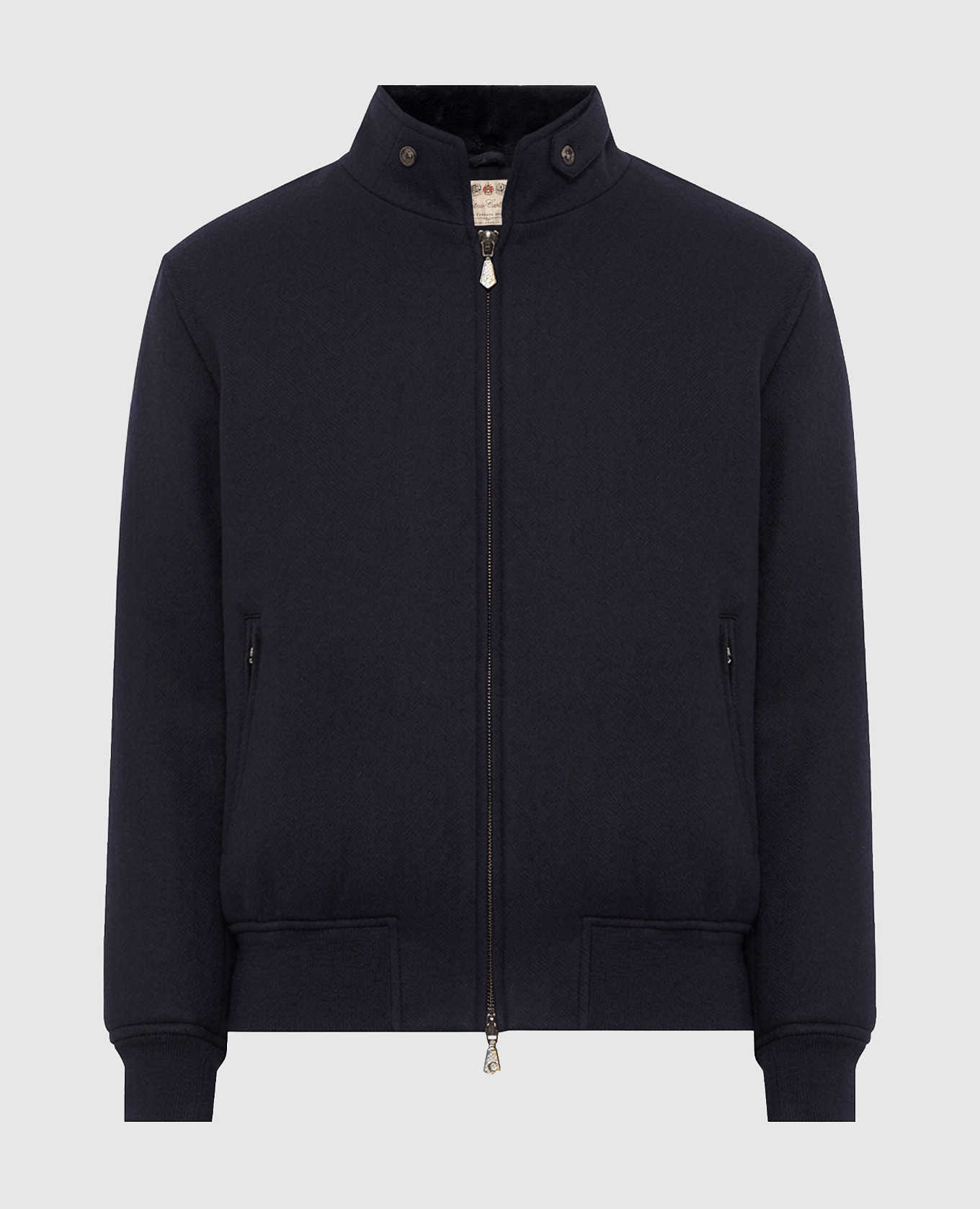 Blue cashmere jacket with fur