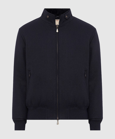 Blue cashmere jacket with fur
