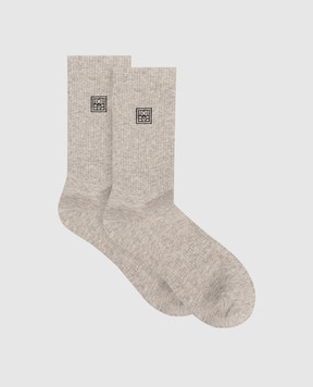 Toteme Set of gray socks with monogram 261WSG1579YA0264