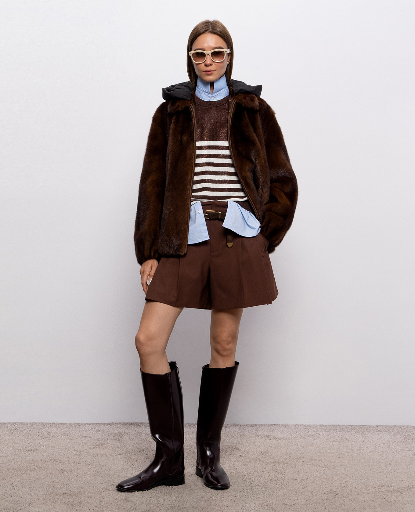 

Brown striped jumper with lurex Brunello Cucinelli