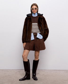 Brunello Cucinelli Brown striped jumper with lurex MAZ230100P