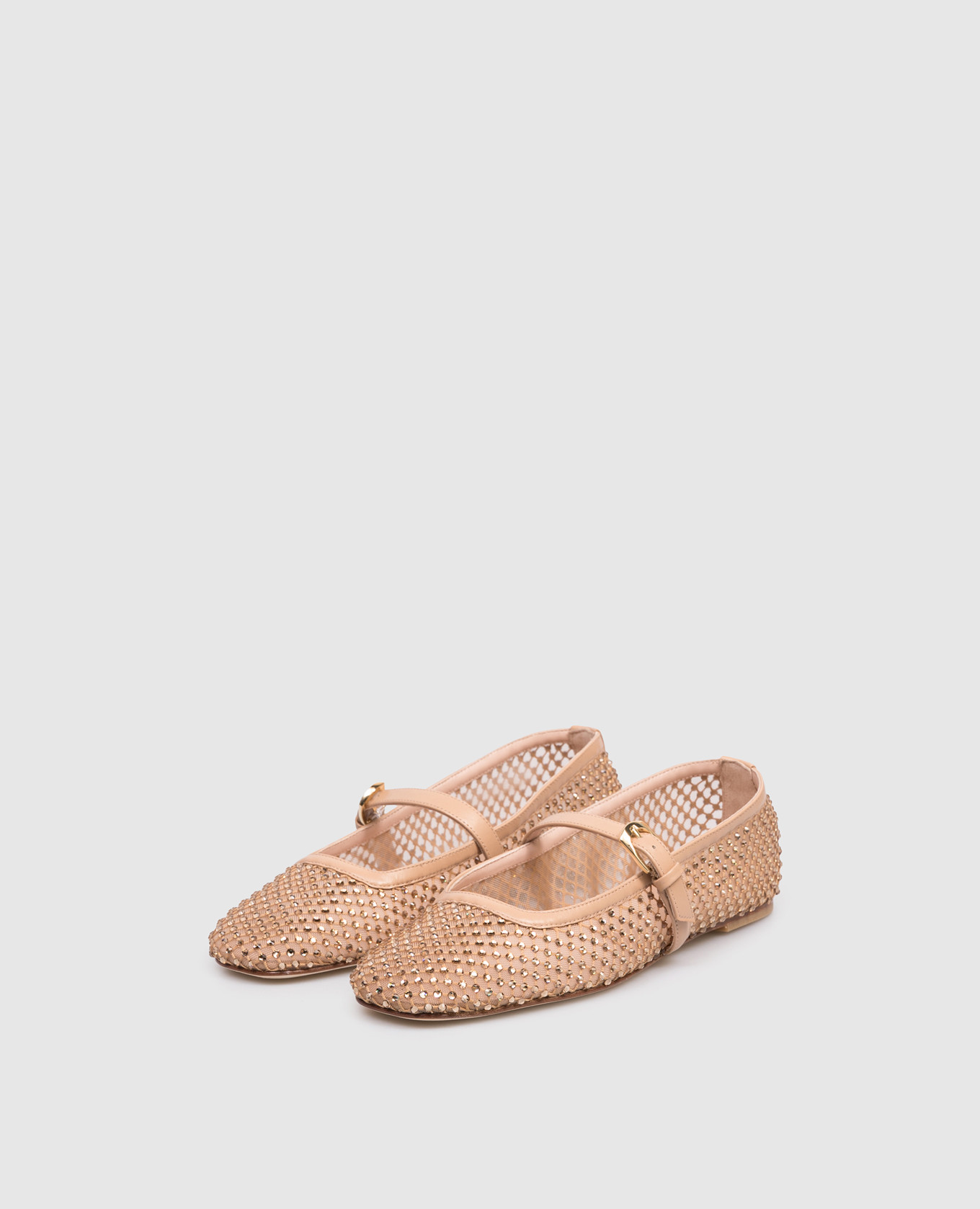 

Bareitall beige ballet flats with crystals Stuart Weitzman