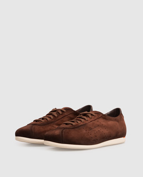 Santoni Brown suede sneakers WBYR61449TIRTTNY