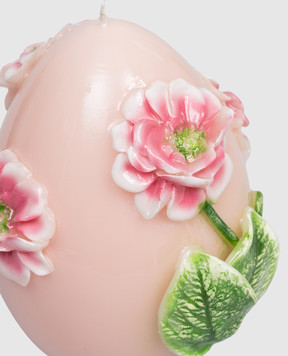 Cereria Introna Pink egg-shaped candle with peony 2102