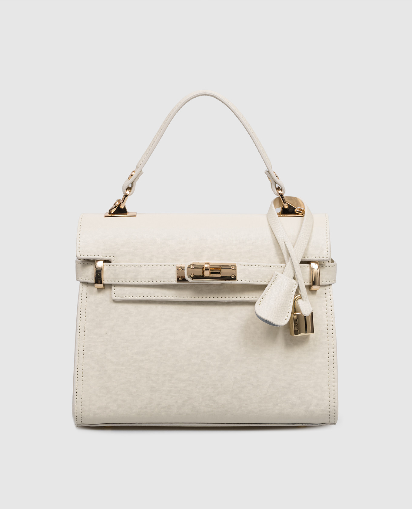 

Ivory SAFFIANO leather satchel bag Gianni Notaro, Beige