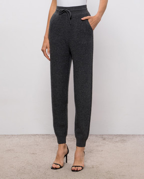 Victoria Beckham Klara dark grey wool and cashmere joggers 1426KTR007702A