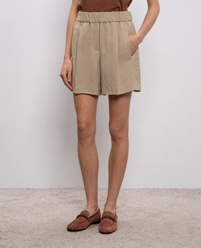 Brunello Cucinelli Beige linen shorts MH126P8955