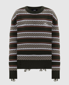 AMIRI Green wool sweater with a pattern AM426KN022