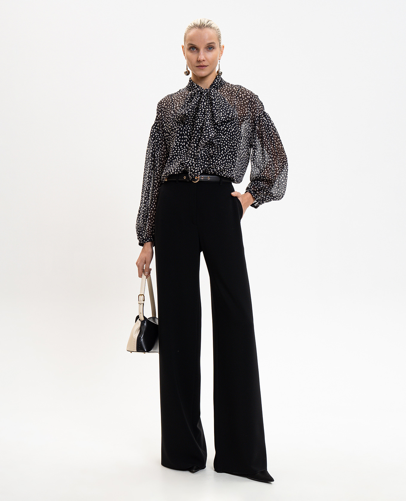 

Black MSTETERE silk blouse with polka dots Max Mara